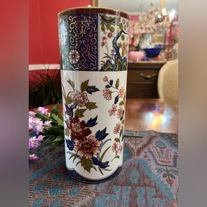 White Modernist Rippled or Crocodile Textured 11” Vase or Decor